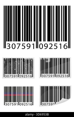 Digitaler Barcode für die Anwendung auf Waren Cartoon Stock Vektor Illustration isoliert auf weißem Hintergrund Stockfoto