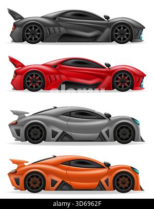 Superhyperauto Katoon Stock Vektor Illustration isoliert auf weißem Hintergrund Stockfoto