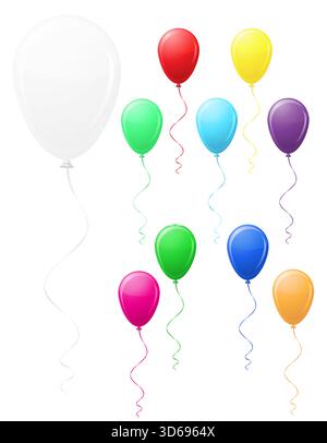 Farben Ballon für Feiertagscartoon Stock Vektor Illustration isoliert auf weißem Hintergrund Stock Vektor