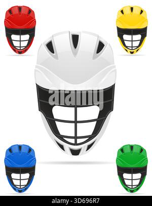 Helme für Lacrosse Sport Spiel Cartoon Stock Vektor Illustration isoliert auf weißem Hintergrund Stock Vektor
