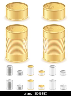 Metalldose für Dosennahrung Cartoon Stock Vektor Illustration isoliert auf weißem Hintergrund Stock Vektor