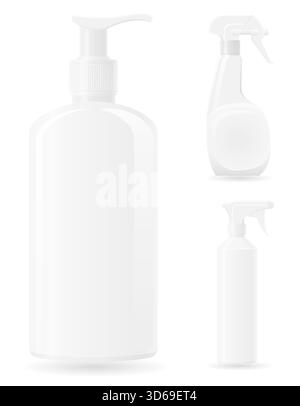 Plastikspray Flasche Cartoon Stock Vektor Illustration isoliert auf weißem Hintergrund Stock Vektor