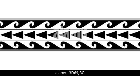 polynesisches Tattoo-Armband von Maori. Tribal Sleeve nahtlose Muster Vektor. Stock Vektor