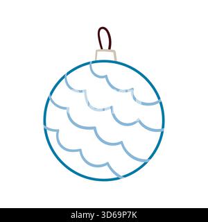 Weihnachten, Winter-Ikone. Handgezeichnete Abbildung. Weihnachtsschmuck. Farbige Kontur. Design zum Ausmalen von Seiten, Postkarten. Symbol-Badge Stock Vektor