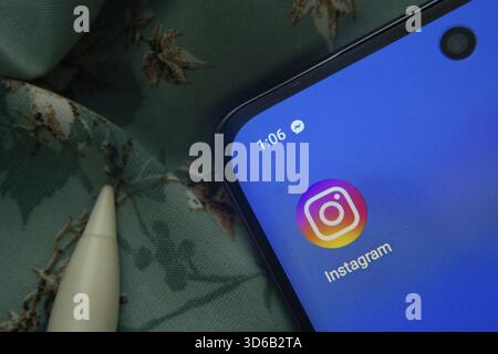 Dhaka, Bangladesch, 07. Mai 2025: Instagram-App-Symbol wird auf dem Smartphone gesehen Stockfoto