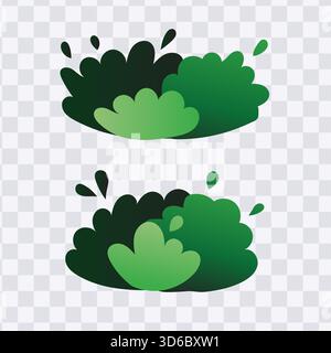 Sammlung grüner Büsche oder Grasgruppen Stock Vektor