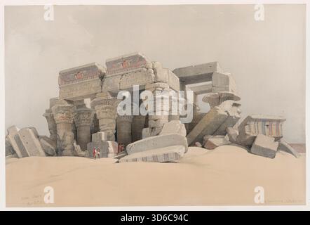 Kom Ombo. November 1838. (1846-1849). David Roberts (Schottland, 1796-1864). KOM Ombo ist eine landwirtschaftliche Stadt in Ägypten, die für den Tempel von KOM Ombo berühmt ist. Es war ursprünglich eine ägyptische Stadt namens Nubt, was „Stadt des Goldes“ bedeutet. Stockfoto