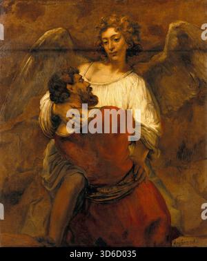 Jacob Wrestling with the Angel (um 1659). Rembrandt van Rijn (Niederländisch, 1606-1669)" Stockfoto