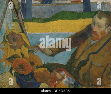 Vincent van Gogh malt Sonnenblumen. Paul Gauguin (Französisch, 1848-1903)" Stockfoto