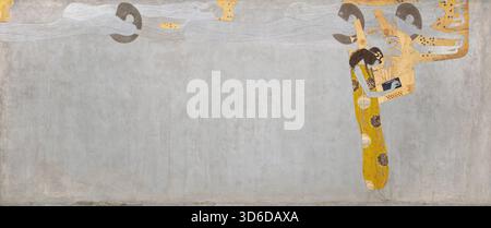 "Beethovenfries; die Sehnsucht nach GL?ck findet Stillung in der Poesie? (Tafel 7, rechte Langwand) (1901). Gustav Klimt (Österreich, 1862-1918). Beethoven Frieze:?die Sehnsucht nach Glück findet in der Poesie Genugtuung? (Platte 7, rechte lange Wand)“ Stockfoto