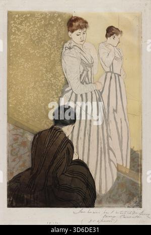 „Das Anschlussstück (1890-1891). Mary Cassatt (Amerikanisch, 1844-1926)“ Stockfoto