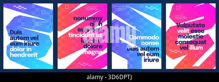 Moderne und einfache Vorlage mit geometrischen Formen in farbenfrohem Verlauf. Layout für Banner-, Poster-, Flyer- oder Cover-Design Stock Vektor