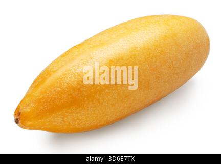 Curuba- oder Bananenfrucht auf weißem Hintergrund. Datei enthält Beschneidungspfad. Stockfoto