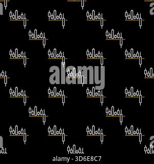 Handelsanalyse Vektor Breakout Kerzendiagramm Konzept nahtloses Muster im Umrissstil Stock Vektor