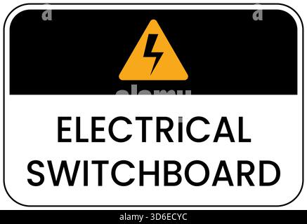 Warnschild für elektrische Schalttafel auf transparentem Hintergrund. Warnsymbol für hohe Spannung des Vektors Stock Vektor