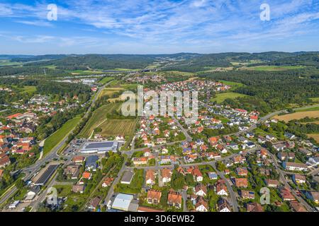 Blick auf die herbstliche Nürnberger Region rund um die Marktstadt Schnaittach Stockfoto