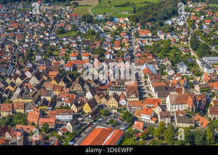 Blick auf die herbstliche Nürnberger Region rund um die Marktstadt Schnaittach Stockfoto
