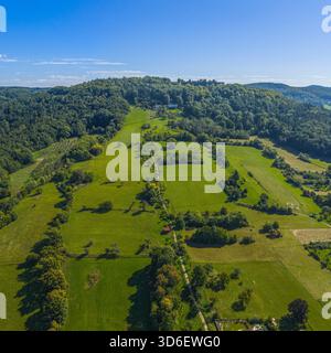 Blick auf die herbstliche Nürnberger Region rund um die Marktstadt Schnaittach Stockfoto