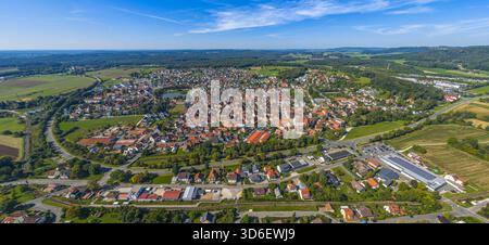 Blick auf die herbstliche Nürnberger Region rund um die Marktstadt Schnaittach Stockfoto