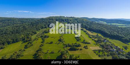 Blick auf die herbstliche Nürnberger Region rund um die Marktstadt Schnaittach Stockfoto
