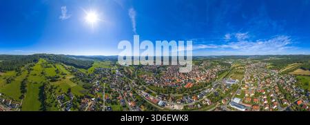 Blick auf die herbstliche Nürnberger Region rund um die Marktstadt Schnaittach Stockfoto