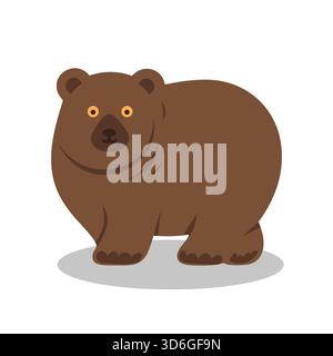 Nette braune Bär Tier flache Zeichentrickzeichnung Illustration Icon Vektor Illustration Stock Vektor