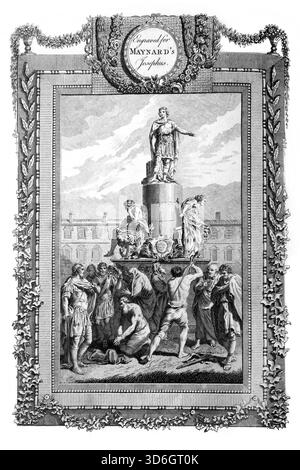 Illustration von Antigonus II. In Antiochia von den Römern im Auftrag von Mark Antonius im antiken 18. Jahrhundert geköpft Stockfoto