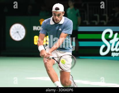 Bologna, Bretagne, Italien. November 2025. Francisco Cerundolo aus Argentinien während des Davis Cup 2025, Finale 8, Tennisveranstaltung am 19. November 2025 in Bologna, Italien - Foto Laurent Lairys (Foto: © Laurent Lairys/ZUMA Press Wire) NUR REDAKTIONELLE VERWENDUNG! Nicht für kommerzielle ZWECKE! Stockfoto