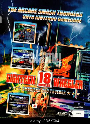2002 18 Wheeler: American Pro Trucker Sega Spieleanzeige Stockfoto
