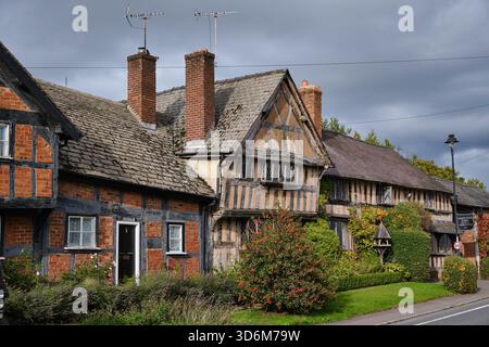 Fachwerkhäuser in Pembridge, Herefordshire Stockfoto