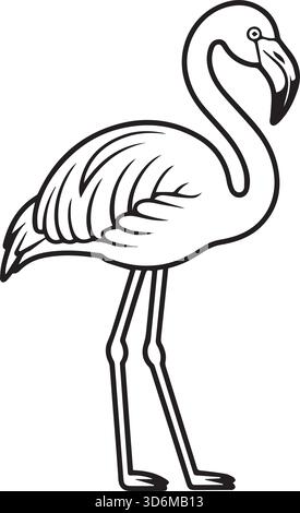 Flamango Line Art Farbdesign Stock Vektor