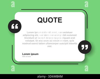 Leeres Vorlagensymbol für Sprechblase in flacher Form. Blase mit Illustration des Anführungsvektors auf isoliertem Hintergrund. Dialog Frame Sign Business Concept. Stock Vektor