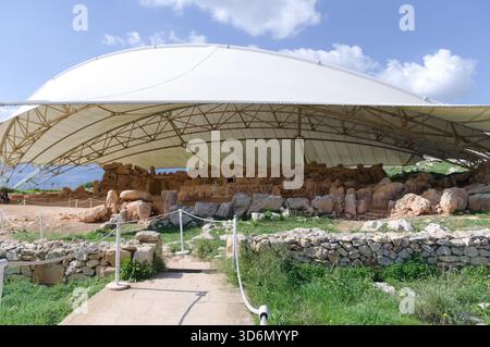 Ħaġar Qim Tempel auf Malta Stockfoto
