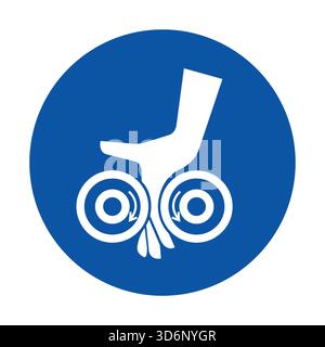 Dieses Symbol steht für die Zugänglichkeit für Rollstühle und betont die Unterstützung und Einbeziehung aller Menschen in Mobilitäts- und Transportumgebungen. Stock Vektor