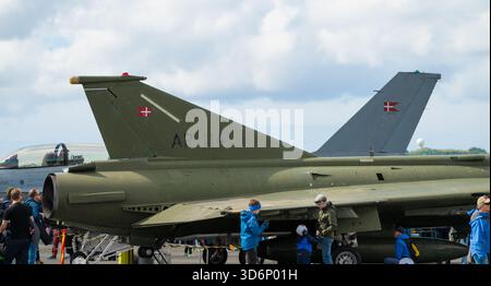 Sola, Norwegen - 16. Juni 2024: dänische Oldtimer-Militärflugzeuge. Stockfoto