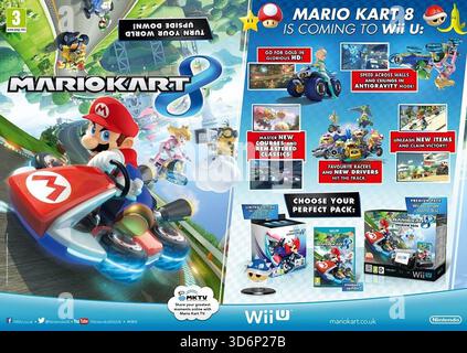 2014 Mario Kart 8-Videospiel für die Nintendo Wii U UK-Anzeige Stockfoto