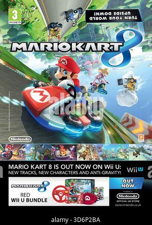 2014 Mario Kart 8-Videospiel für die Nintendo Wii U UK-Anzeige Stockfoto