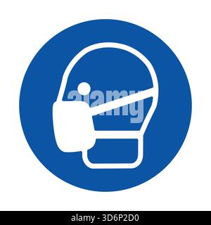 Diese Abbildung zeigt ein Gesundheitsschutzsymbol mit einer Person, die eine Maske und Schutzausrüstung trägt. Es betont das Bewusstsein für Sicherheit und Hygiene Stock Vektor