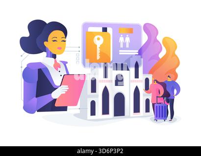 Smart Hotel Concierge Roboter abstrakte Konzept Vektor Illustration. Stock Vektor