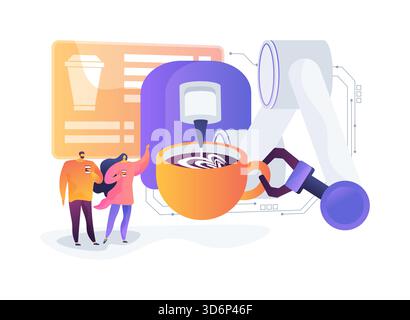 Robotic Barista Cafe abstrakte Konzept Vektor Illustration. Stock Vektor