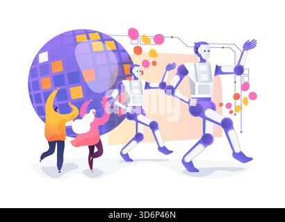 Unterhaltung humanoide Roboter abstrakte Konzept Vektor Illustration. Stock Vektor