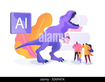 Themenpark Animatronic Roboter abstrakte Konzept Vektor Illustration. Stock Vektor