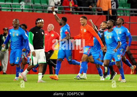 RABAT, MAROKKO - 16. NOVEMBER; Dr. Congo feierte während der Playoffs zur FIFA-Weltmeisterschaft 2026 zwischen Nigeria und Dr. Congo im Prince Moulay El Hassan S Stockfoto