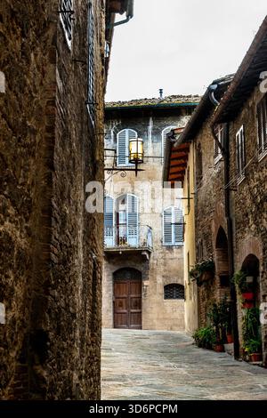 Historische Stadt San Gimignano, Italien. Stockfoto