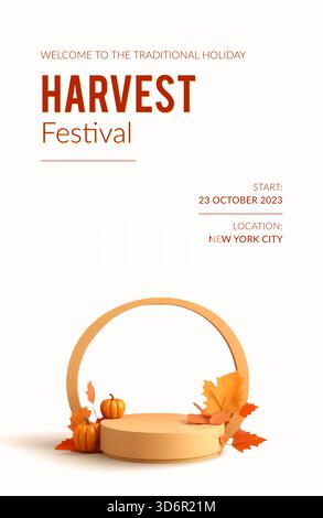 Hintergrund zum Herbstangebot mit Produktpräsentation Stock Vektor
