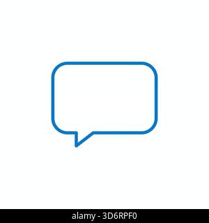 Blaue Sprachblase Kommunikationssymbolvektor-Illustration für Chat-Konversation Dialog Nachrichten Textgespräche und Social-Media-Konzepte Stock Vektor