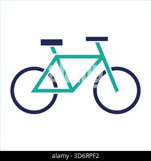 Blaublaublaues Fahrrad Fahrrad Fahrrad Icon Vektor Illustration für Transport Radfahren Fitness Sport Erholung Reise und umweltfreundliche Konzepte Stock Vektor