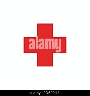 Rotes medizinisches Kreuz Gesundheitswesen Symbol Vektor Illustration für Notfall Krankenhaus erste Hilfe Gesundheit Medizin und klinische Service Konzepte Stock Vektor