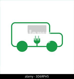 Umweltfreundliches umweltfreundliches Elektroauto nachhaltige Icon Vektor-Illustration für Transport Umwelt Fahrzeug Energieeffizienz und saubere Mobilität Stock Vektor