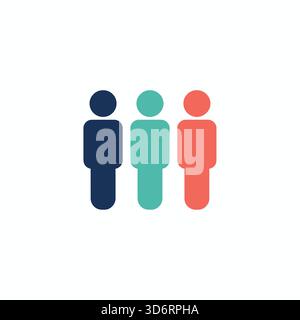 Bunte Personengruppe Team-Symbol-Illustration für Community Diversität Teamwork Zusammenarbeit soziale Einheit und Bevölkerungskonzepte Stock Vektor